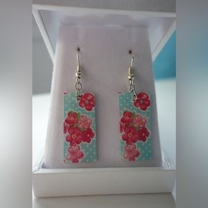 Handcrafted Floral Washi Tape Earrings